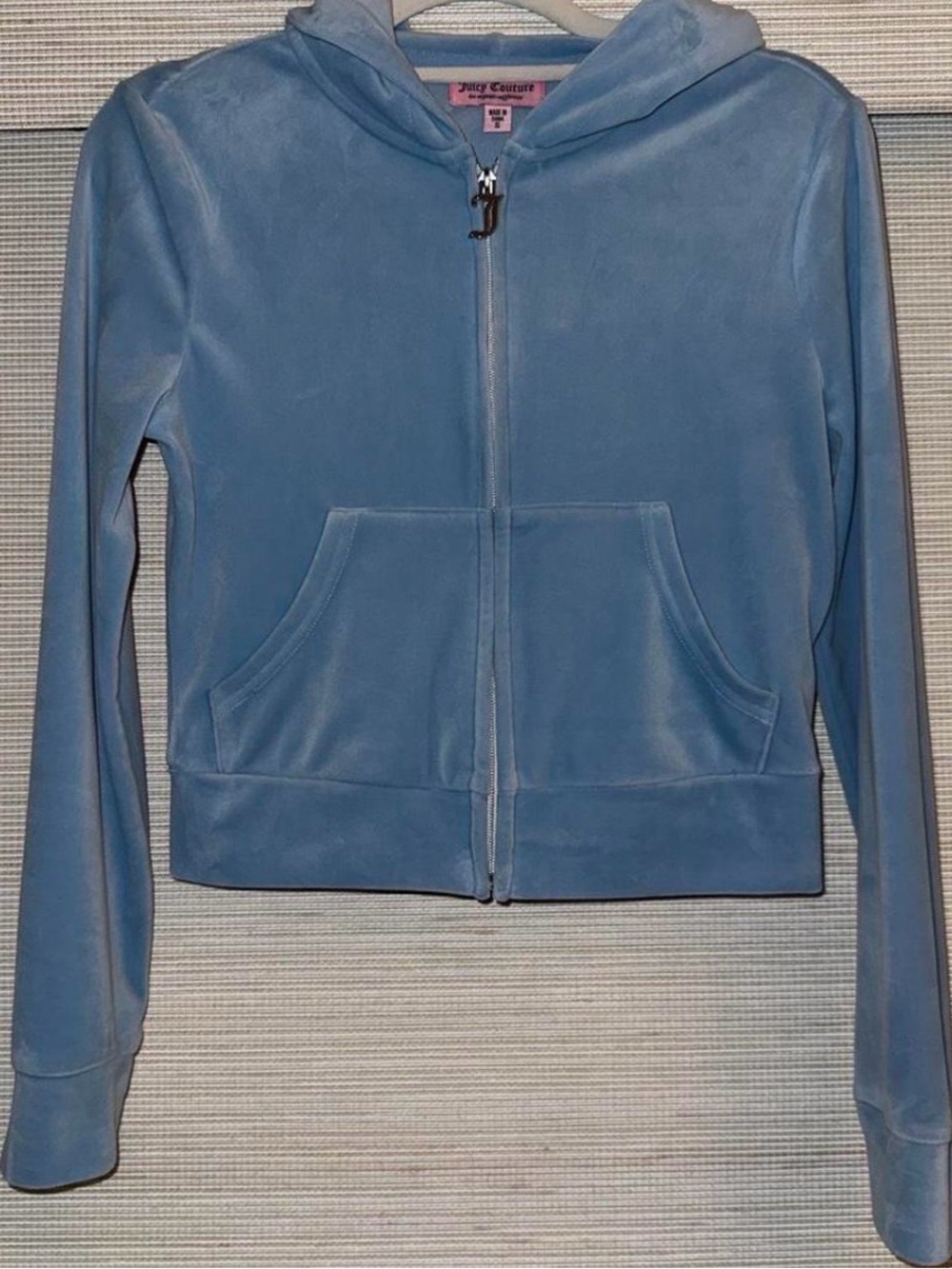 Juicy Couture Light Blue Velour Zip Hoodie